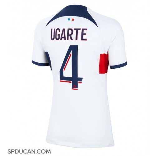 Zenski Nogometni Dres Paris Saint-Germain Manuel Ugarte #4 Gostujuci 2023-24 Kratak Rukav